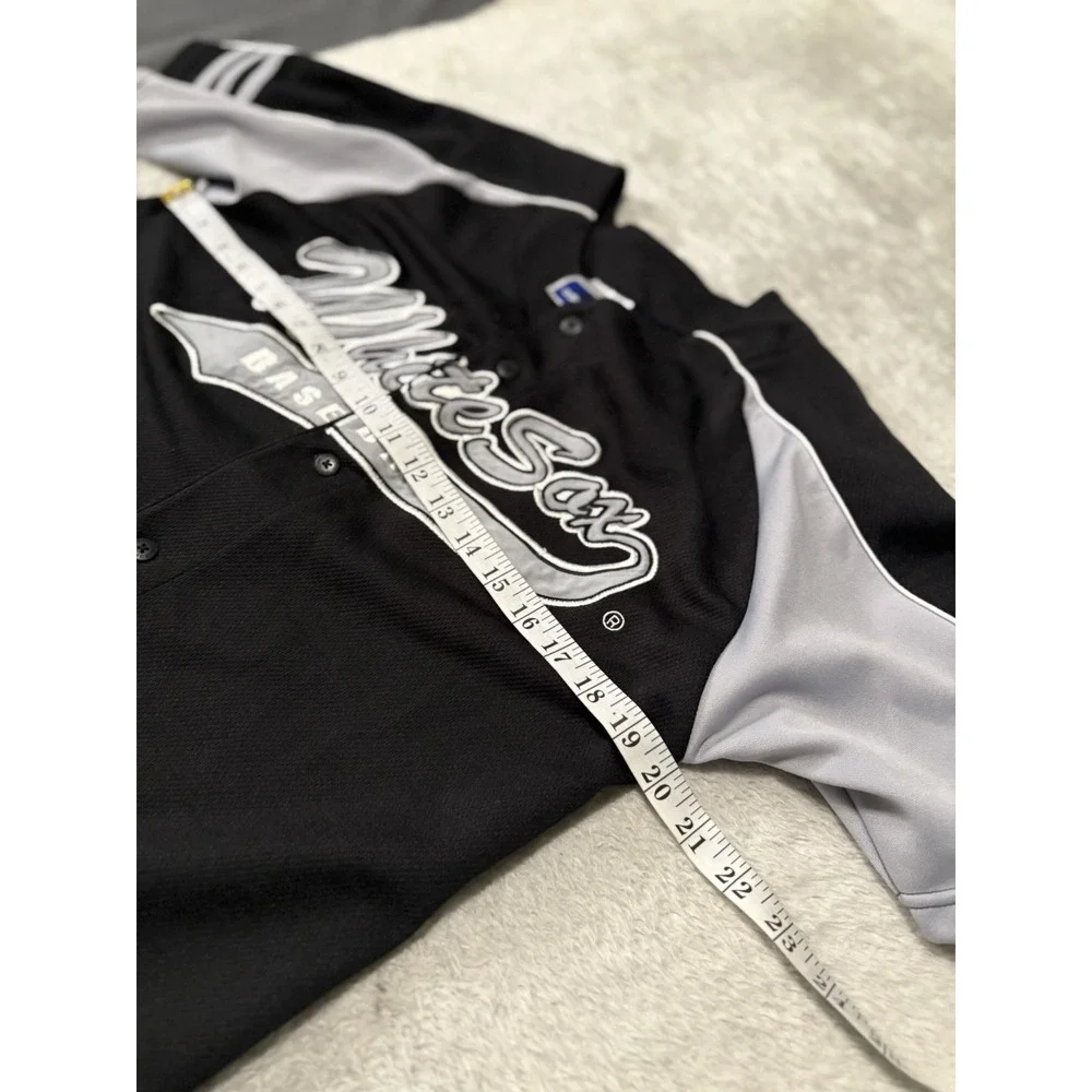 White Sox Boys Large 14/16‎ Black Button Jersey Adidas Shirt Baseball MLB
